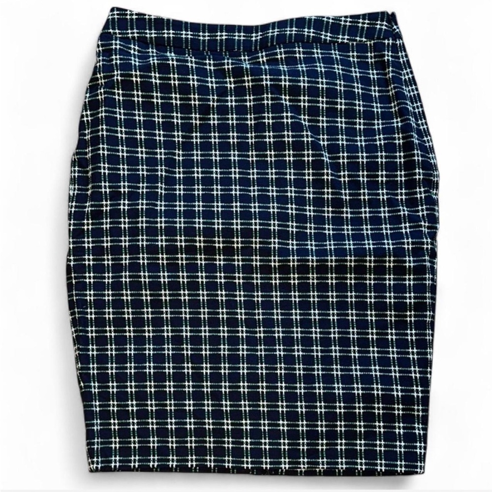 The Limited Blue and Green Plaid Pencil Skirt